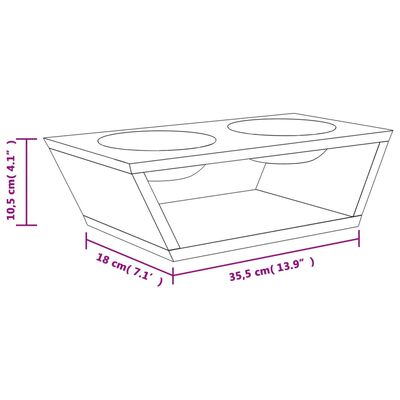 vidaXL Ciotole per Cani Rialzate 35,5x18x10,5 cm in Bambù