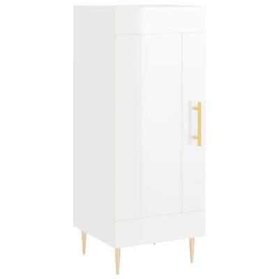 vidaXL Credenza 34,5x34x180 cm in Legno Multistrato Bianco Lucido