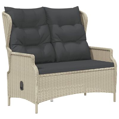 vidaXL Panca da Giardino 2 Posti con Cuscini Polyrattan Grigio Chiaro