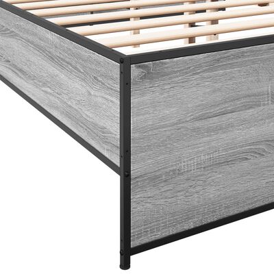 vidaXL Giroletto Grigio Sonoma 150x200 cm in Legno Multistrato Metallo