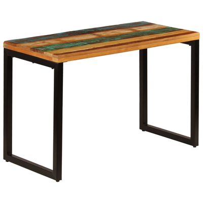 vidaXL Tavolo da Pranzo 115x55x76 cm Legno Massello Recupero e Acciaio