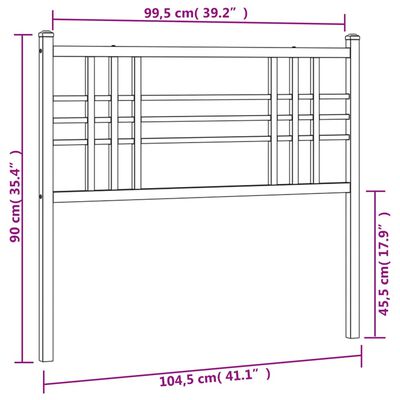 vidaXL Testiera in Metallo Bianco 100 cm