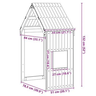 vidaXL Tetto per Letto Bambini 55x84x132 cm in Legno Massello di Pino