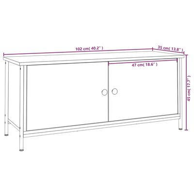 vidaXL Mobile TV con Ante Rovere Sonoma 102x35x45 cm Legno Multistrato