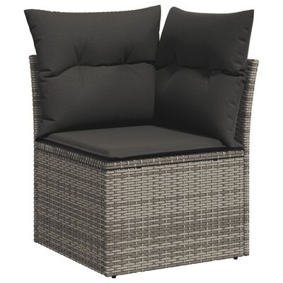 vidaXL Set Divani da Giardino 7 pz con Cuscini Grigio in Polyrattan