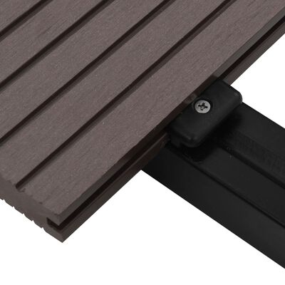 vidaXL Pavimento Esterni WPC Pieno Accessori 10m² 2,2m Marrone Scuro