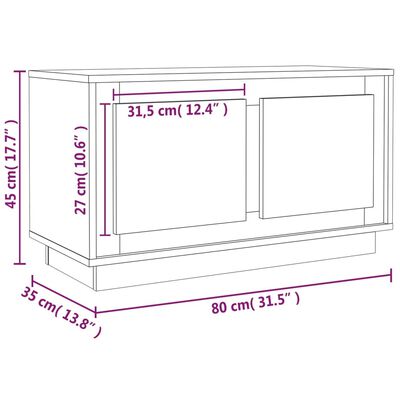 vidaXL Mobile Porta TV Grigio Sonoma 80x35x45 cm in Legno Multistrato