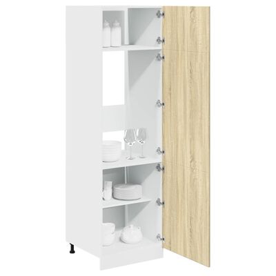 vidaXL Mobile per Frigo Rovere Sonoma 60x57x207 cm Legno Multistrato