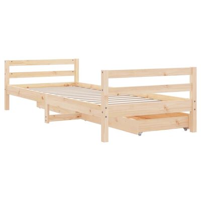 vidaXL Giroletto per Bambini con Cassetti 90x190cm Legno Massello Pino