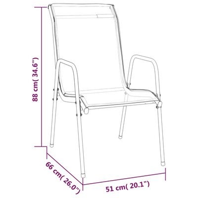 vidaXL Set da Pranzo da Giardino 7 pz Nero in Acciaio e Textilene