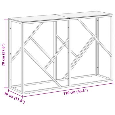 vidaXL Tavolino Consolle Argento Acciaio Inossidabile Vetro Temperato