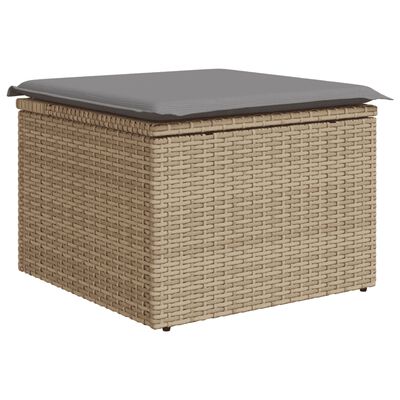 vidaXL Set Divano da Giardino 9 pz con Cuscini Beige in Polyrattan