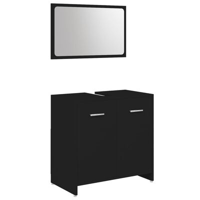 vidaXL Set Mobili da Bagno 4 pz Nero in Truciolato