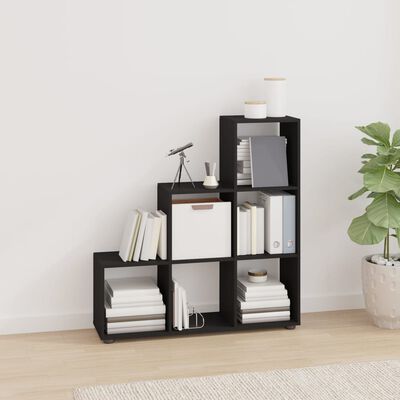 vidaXL Libreria a Scala Nera 107 cm in Legno Multistrato