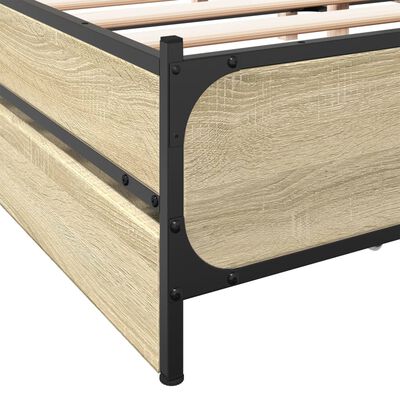 vidaXL Giroletto Cassetti Rovere Sonoma 160x200 cm Legno Multistrato