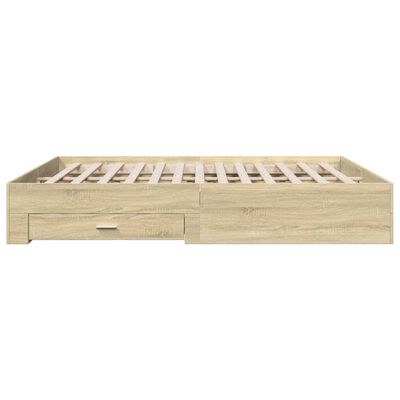 vidaXL Giroletto Cassetti Rovere Sonoma 180x200 cm Legno Multistrato