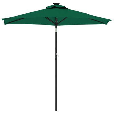 vidaXL Ombrellone Giardino con Palo in Acciaio Verde 225x225x212 cm