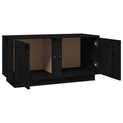 vidaXL Mobile Porta TV Nera 80x35x40,5 cm in Legno Massello di Pino