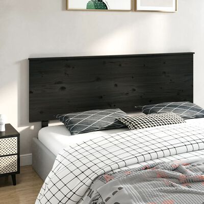 vidaXL Testiera per Letto Nera 184x6x82,5 cm in Legno Massello di Pino