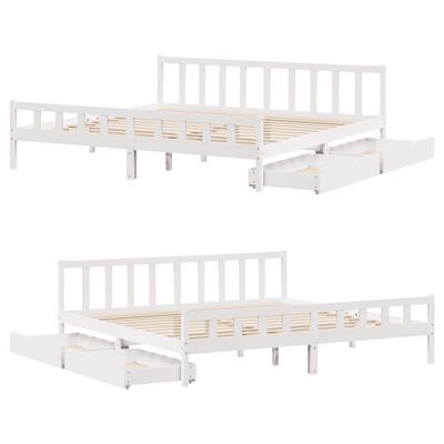 vidaXL Letto senza Materasso Bianco 180x200 cm Legno Massello di Pino