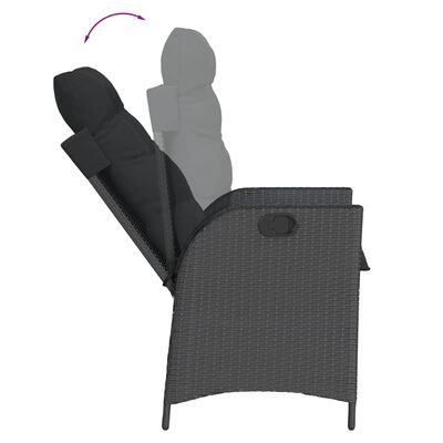 vidaXL Set da Pranzo da Giardino 9 pz con Cuscini Nero in Polyrattan