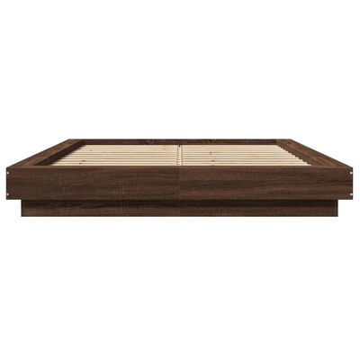 vidaXL Giroletto Luci LED Rovere Marrone 140x190 cm Legno Multistrato