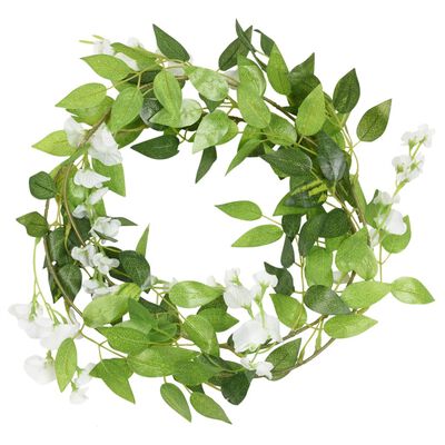 vidaXL Ghirlande Fiori Artificiali Natale 6 pz Bianco 200 cm