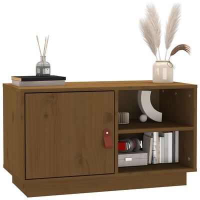 vidaXL Mobile Porta TV ambra 70x34x40 cm in Legno Massello di Pino