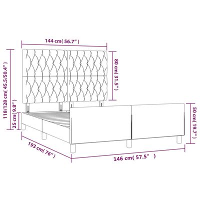 vidaXL Giroletto senza Materasso Nero 140x190 cm in Velluto