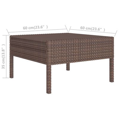 vidaXL Set Divani da Giardino 12 pz con Cuscini in Polyrattan Marrone