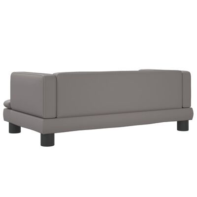 vidaXL Divano per Bambini Grigio 80x45x30 cm in Similpelle