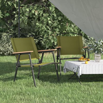 vidaXL Sedie da Campeggio 2 pz Verdi 54x55x78 cm Tessuto Oxford