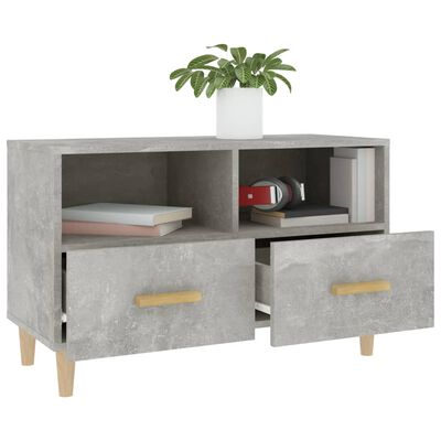 vidaXL Mobile per TV Grigio Cemento 80x36x50 cm Legno Multistrato