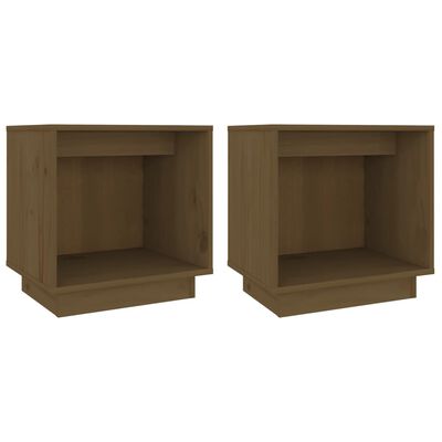 vidaXL Comodini 2 pz Ambra 40x30x40 cm in Legno Massello di Pino