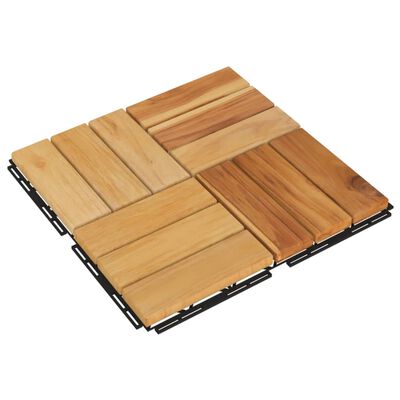 vidaXL Piastrelle per Esterni 20pz 30x30 cm Legno Massello di Teak