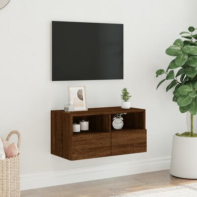 vidaXL Mobile TV a Parete Rovere Marrone 60x30x30 cm Legno Multistrato