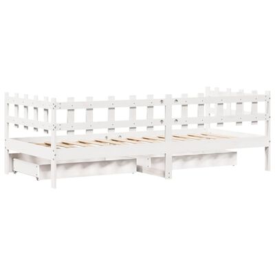 vidaXL Dormeuse con Cassetti Bianca 80x200 cm Legno Massello di Pino