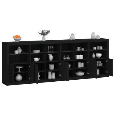 vidaXL Credenza con Luci LED Nera 283x37x100 cm