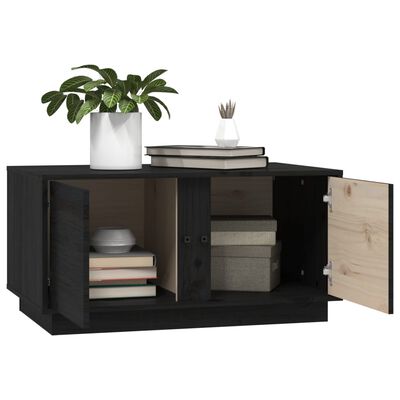 vidaXL Tavolino da Salotto Nero 80x50x40 cm Legno Massello di Pino