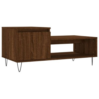 vidaXL Tavolino da Salotto Rovere Marrone100x50x45cm Legno Multistrato