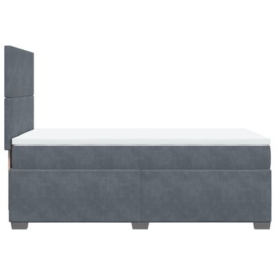 vidaXL Giroletto a Molle con Materasso Grigio Scuro 90x190 cm Velluto