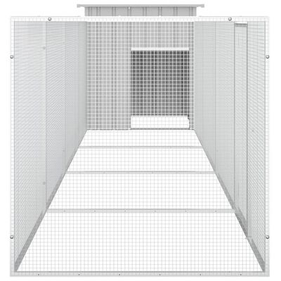 vidaXL Gabbia per Polli Grigia 500x91x100 cm Acciaio Zincato