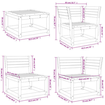 vidaXL Set Salotto da Giardino 8 pz in Legno Massello di Douglas