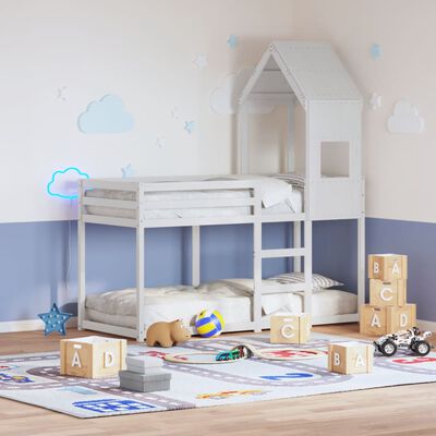 vidaXL Tetto per Letto Bambini Bianco 60x89x134,5 Legno Massello Pino