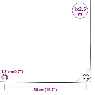 vidaXL Telone Grigio 1x2,5 m 650 g/m²