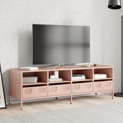 vidaXL Mobile TV Rosa 135x39x43,5 cm in Acciaio Laminato a Freddo