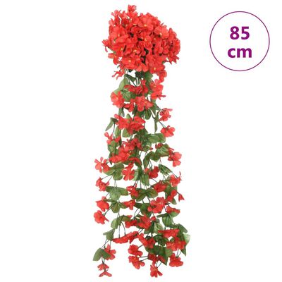 vidaXL Ghirlande Fiori Artificiali Natale 3 pz Rosso 85 cm