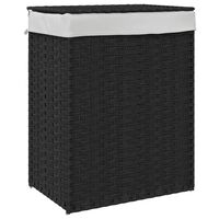 vidaXL Cesto Portabiancheria con Coperchio Nero 46x33x60 cm Polyrattan