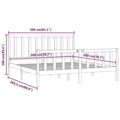 vidaXL Giroletto ambra in Legno Massello 200x200 cm