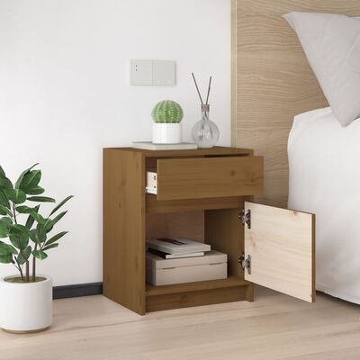 vidaXL Comodini 2 pz Ambra 40x31x40 cm in Legno Massello di Pino